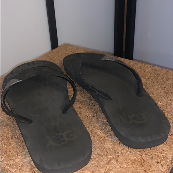 - UGG Casual Men’s Thong Sandals Size 12 Black Spring Summer Beach Slip On - Picture 5 of 11
